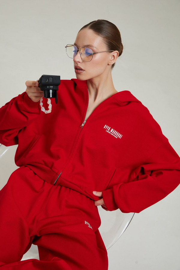 Зип худи кроп OYYO G EDITION красный (S)