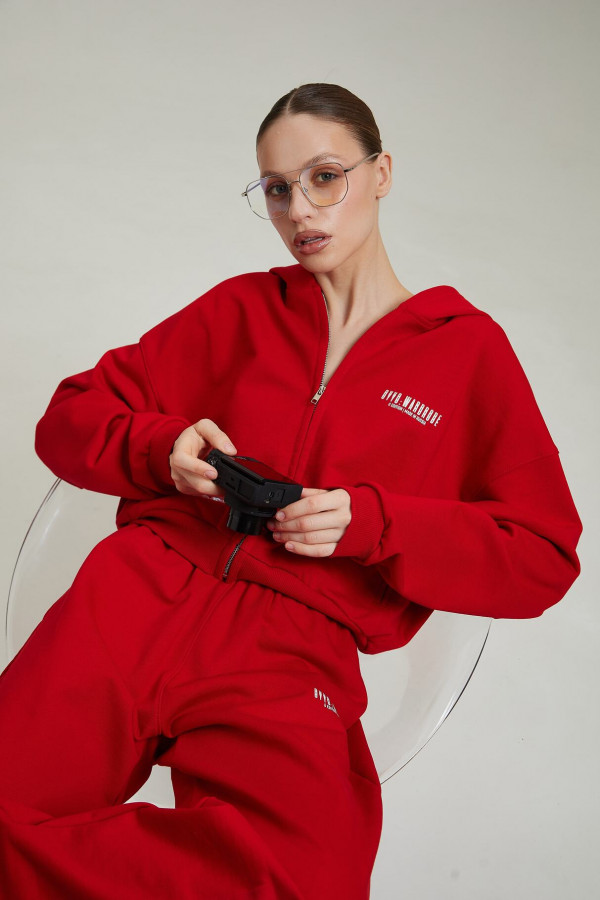Зип худи кроп OYYO G EDITION красный (S)